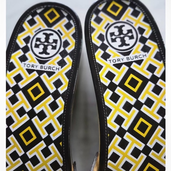 NWOT Rare Limited Edition Vintage Tory Burch Patent Wooden Clog Slides Size 11 - Picture 3 of 6